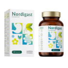 Nordigast Norsa Pharma 60 capsules food supplement with botanical extracts, bromelain and amino acids, box and bottle